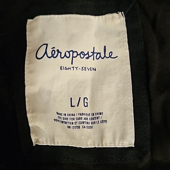 Aeropostale Moto Flap Style Jacket – Juniors Size L – Black & Metallic - Picture 9 of 10